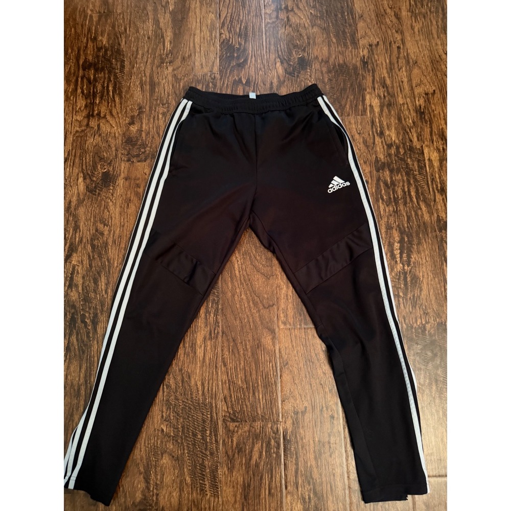 Adidas Tiro Track Pants Black White 3-Stripe Ankle Zip Joggers Womens Medium